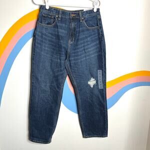 NWT Old Navy Boys Kids Slouchy Straight Jeans Size 18 Blue Distressed Denim